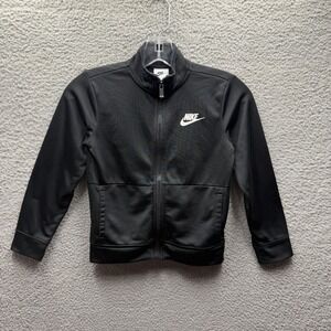Nike Jacket Boys Size 7 Black Full-Zip Tricot Jogging Track Jacket Boys Size 7